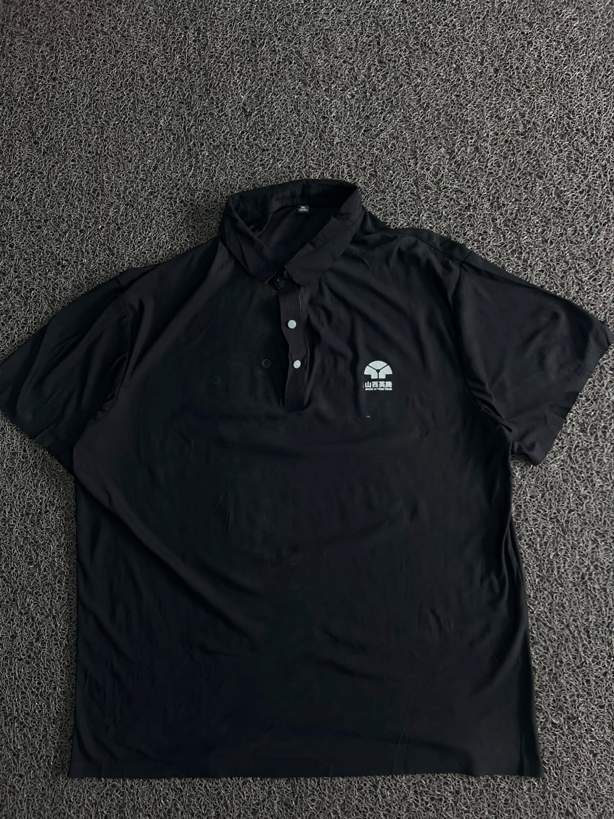 Black Minimal Logo Polo T-Shirt