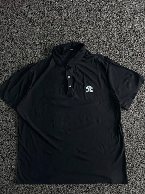 Black Minimal Logo Polo T-Shirt
