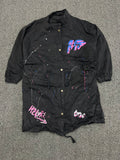 Retro 90s Graffiti Paint Splatter Black Jacket