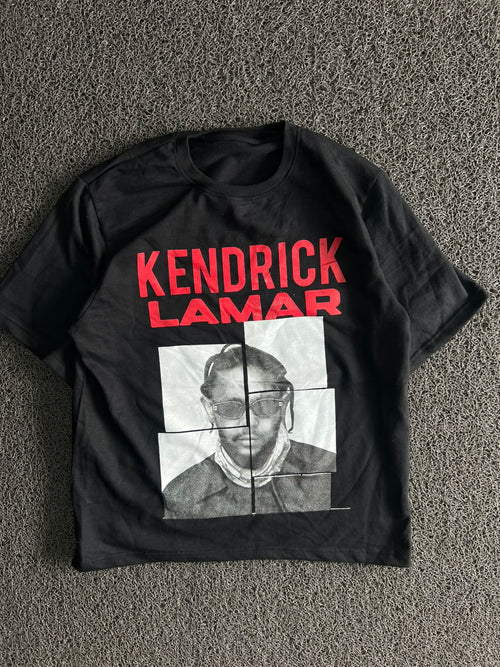 Kendrick Lamar Graphic T-Shirt – Red Typography & Portrait Print