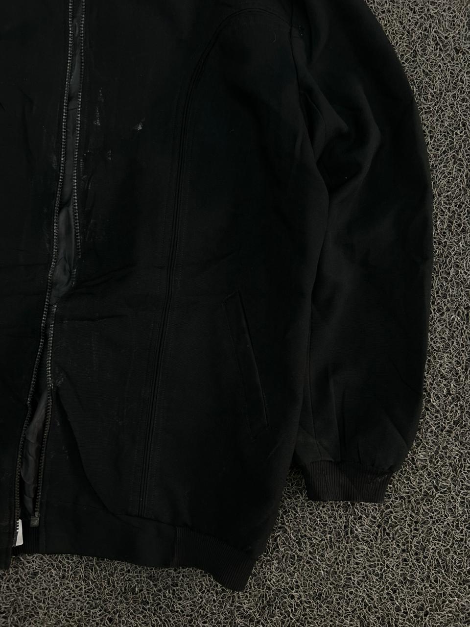 Vintage Black Casual Bomber Jacket – No Front Zip