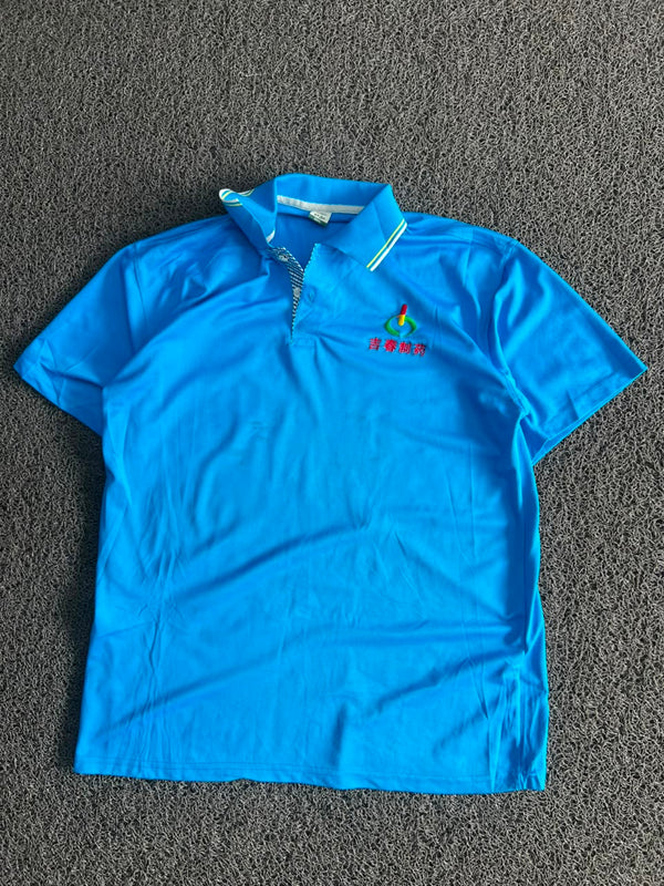 Blue Embroidered Logo Polo T-Shirt