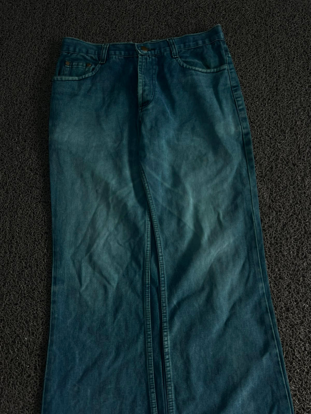 Vintage Teal Wide Leg Denim Jeans