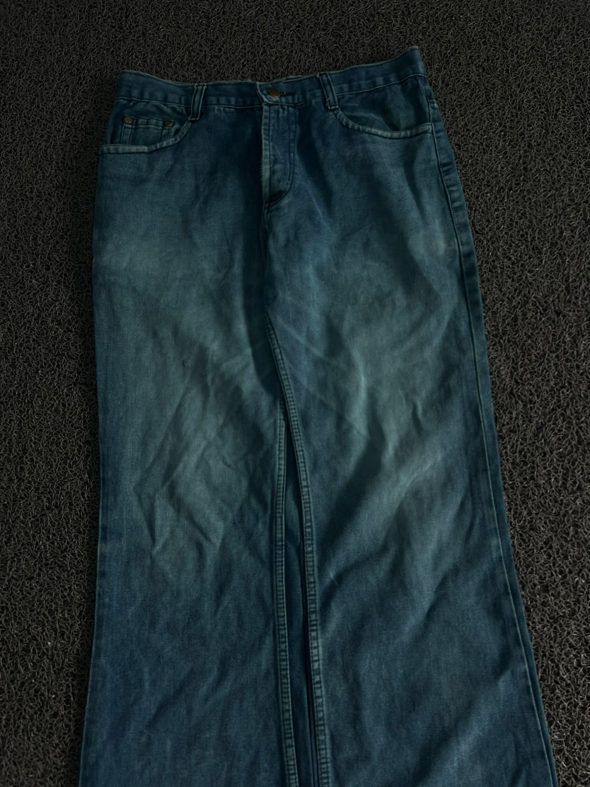Vintage Teal Wide Leg Denim Jeans