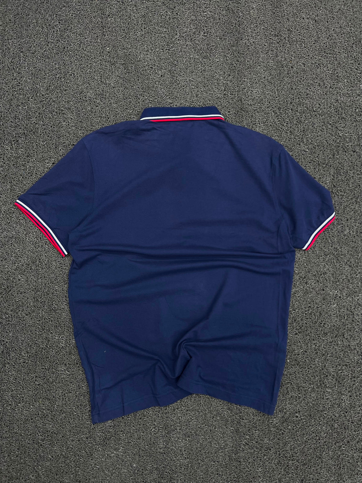 Vintage Blue Embroidered Graphic Polo T-Shirt