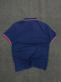 Vintage Blue Embroidered Graphic Polo T-Shirt