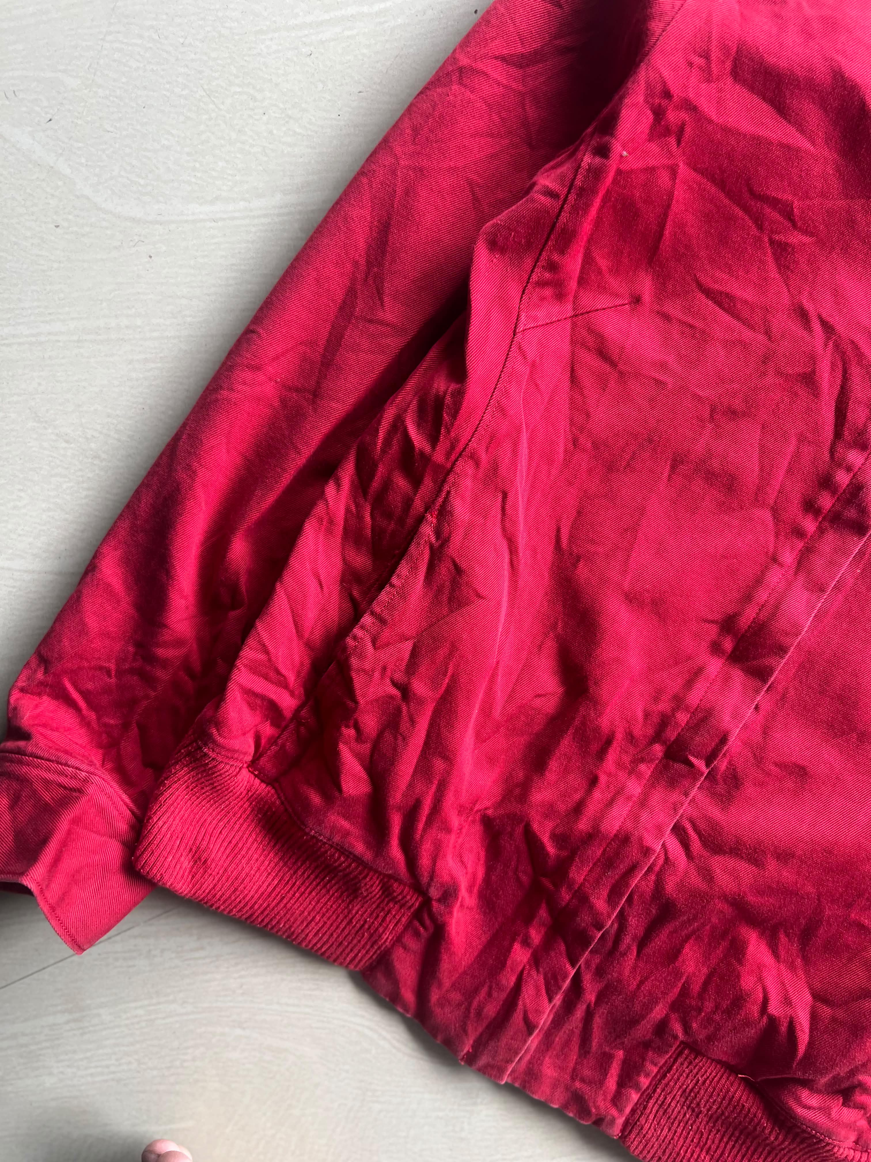 Red Stand Collar Bomber Jacket