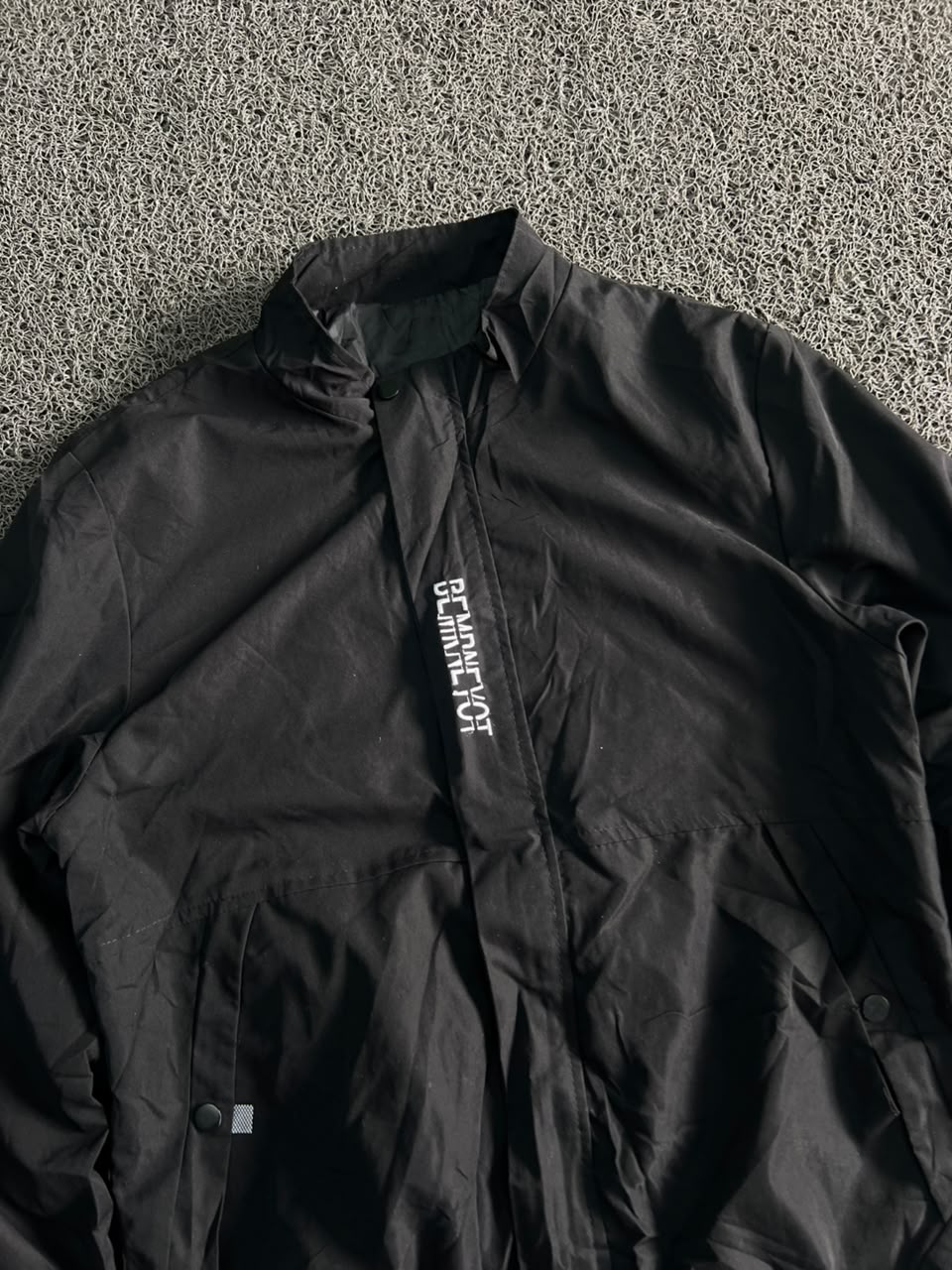 Black Utility Windbreaker Jacket