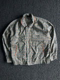 Classic Beige Checkered Bomber Jacket
