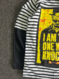 Black & White Striped Graphic T-Shirt with “Breaking Bad” Front Print
