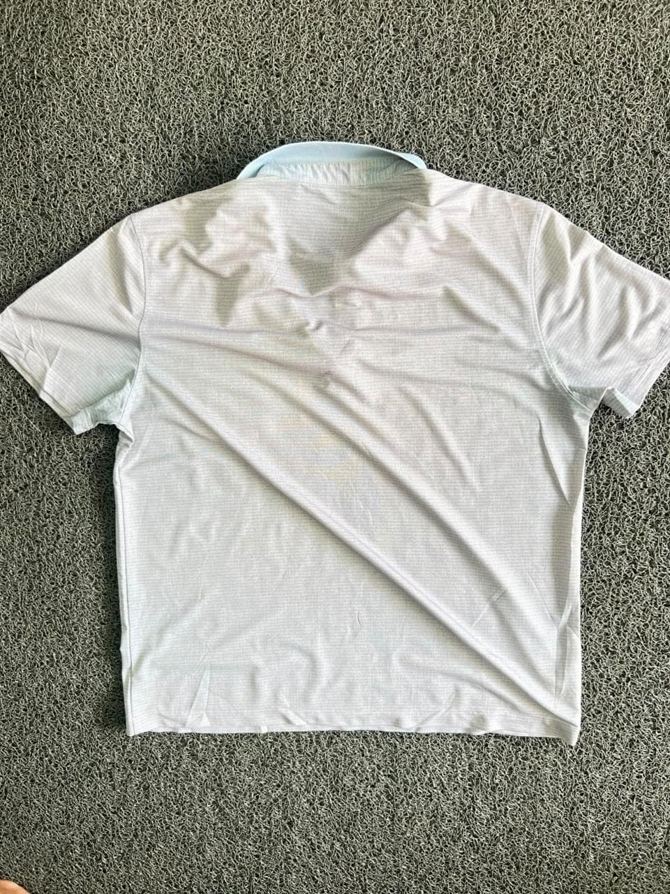 Textured Polo T-Shirt with Contrast Collar & Front Pocket