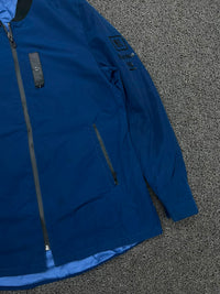 Vintage Blue Bomber Jacket | Lightweight Full Zip | Thrifted Men's Outerwear