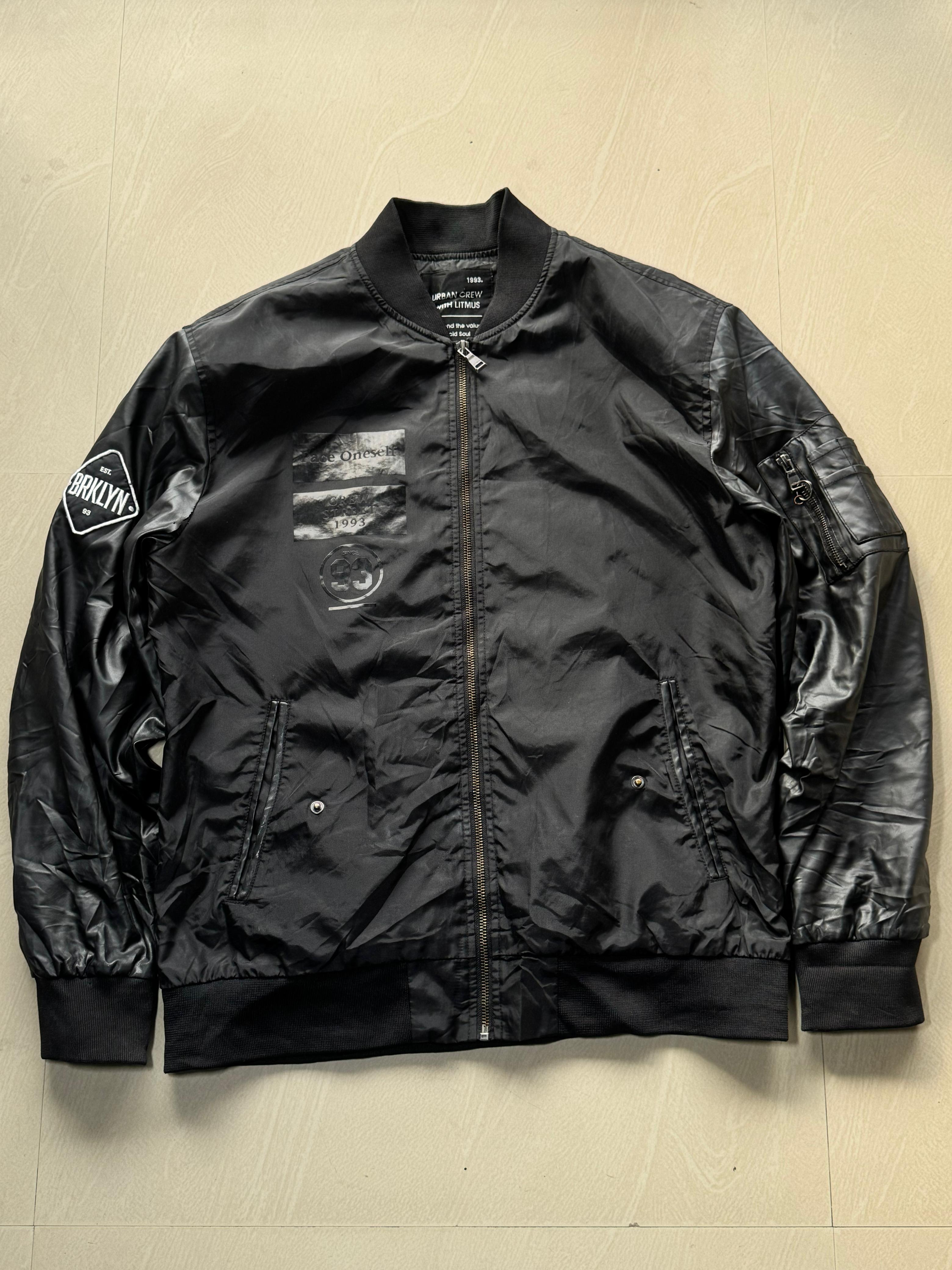 Premium Black Utility Bomber Jacket | Lightweight Zip-Up Casual Jacket