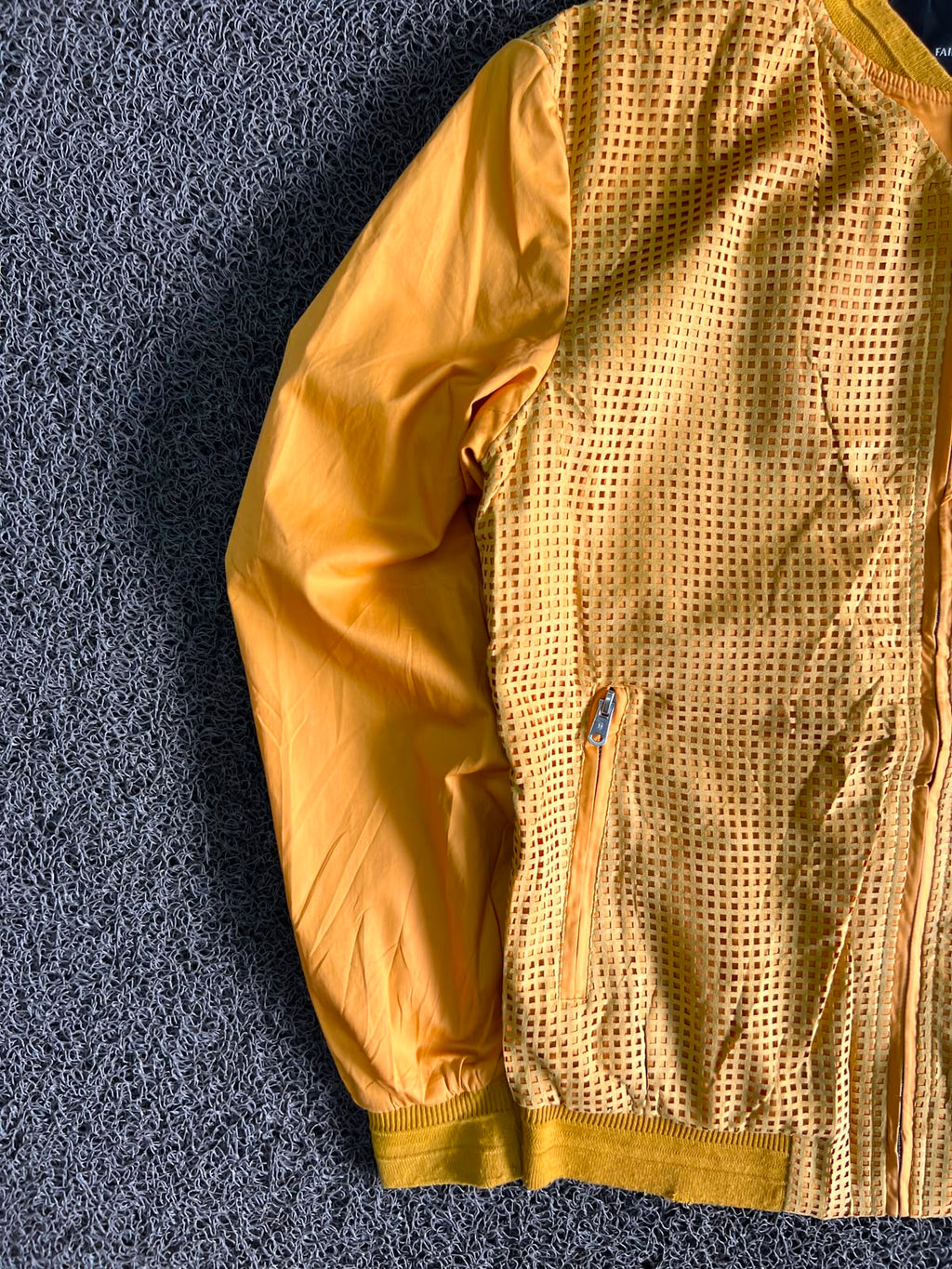 Fairwhale Yellow Mesh Bomber Jacket – Lightweight Zip-Up Casual Jacket