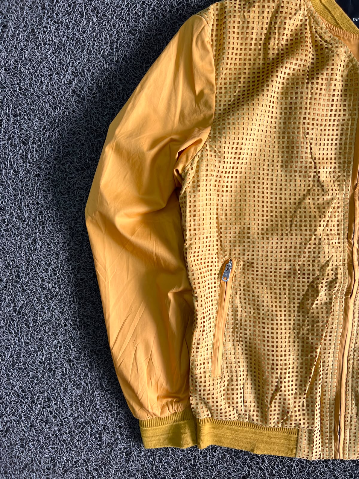Fairwhale Yellow Mesh Bomber Jacket – Lightweight Zip-Up Casual Jacket
