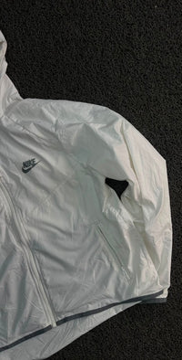 Nike White Hooded Windbreaker Jacket