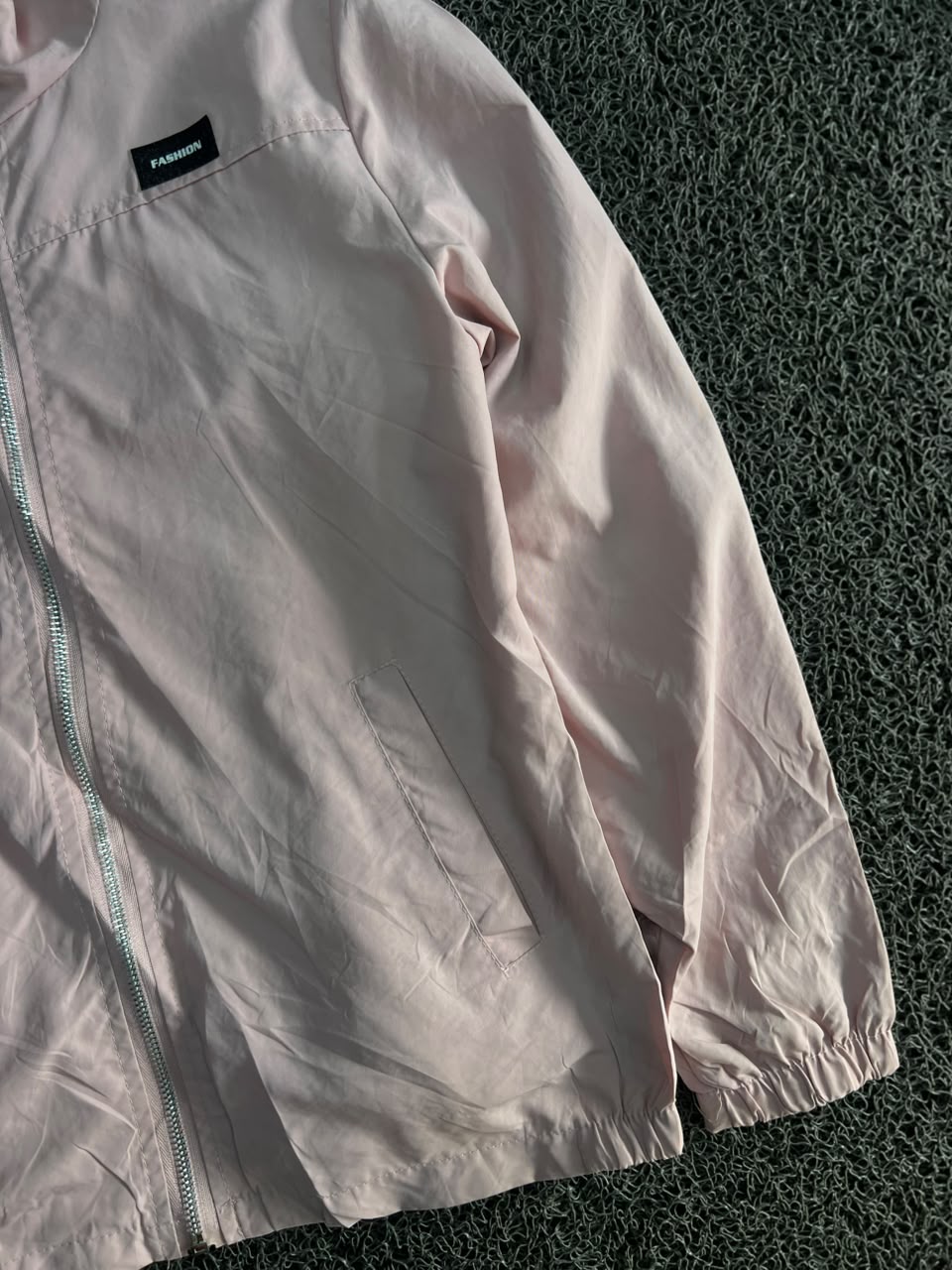 Blush Pink Lightweight Zip-Up Windbreaker Jacket