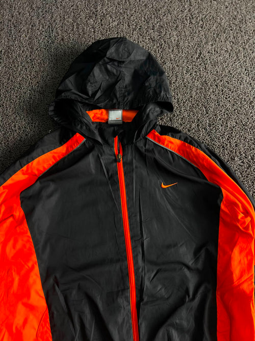 Nike Dri-FIT Hooded Windbreaker Jacket – Black & Orange