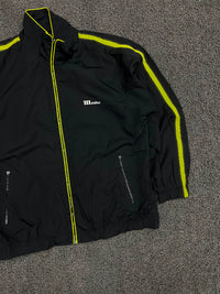 Black & Neon Yellow Sporty Track Jacket ⚠️ Zip Damage