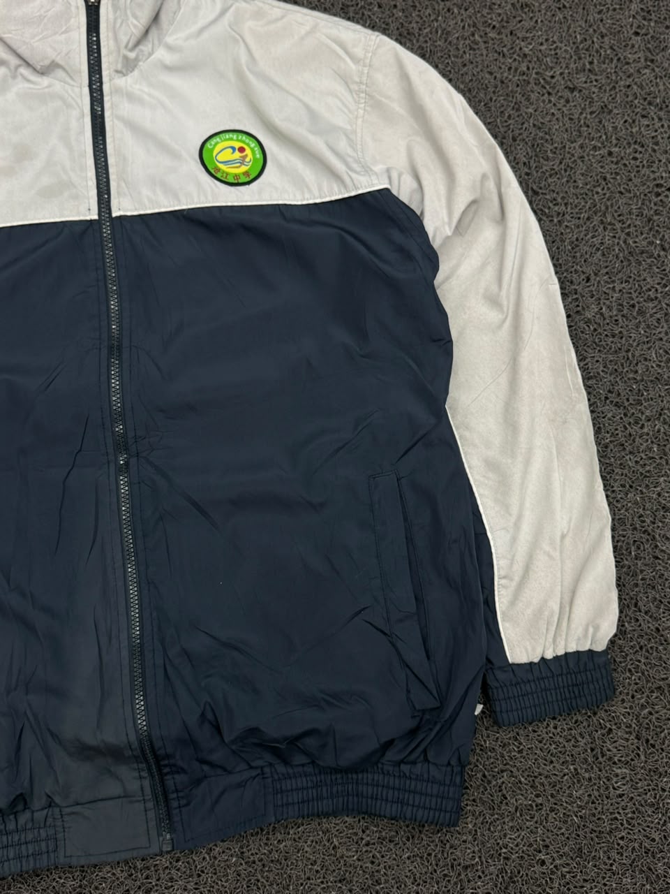 Vintage Colorblock Zip-Up Windbreaker Jacket