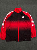 Vintage Red & Black Gradient Track Jacket – Full Zip Sports Windbreaker | Unisex