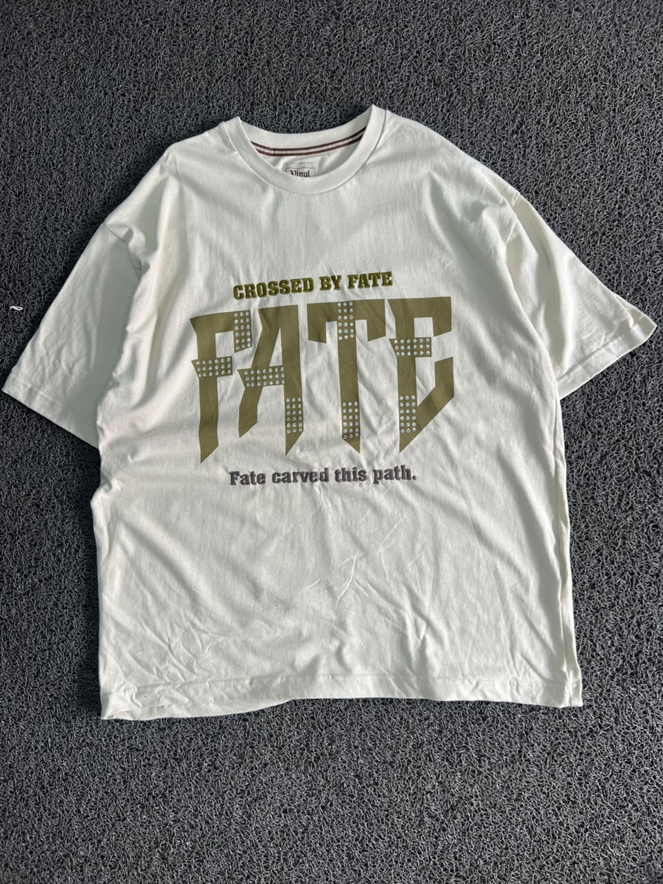 Crossed By Fate Graphic Oversized T-Shirt – White Streetwear Double-Sided Print Tee
