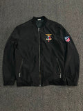 Greenfield Embroidered Black Bomber Jacket – Full Zip Lightweight Varsity Style