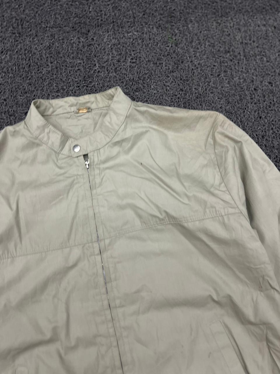 Vintage Stand Collar Zip-Up Casual Jacket