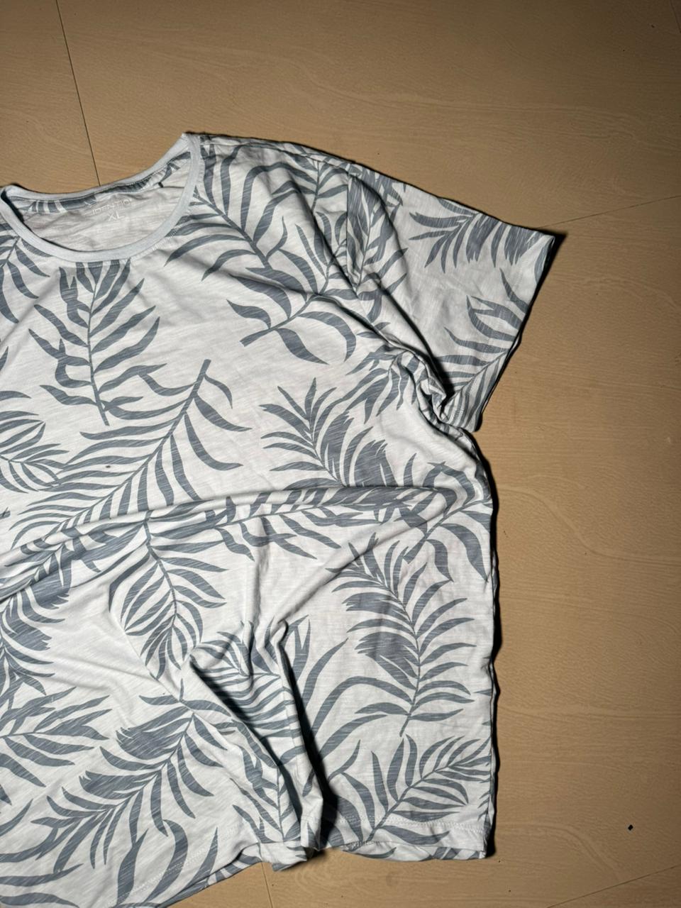 Palm Leaf All-Over Print Crew Neck T-Shirt