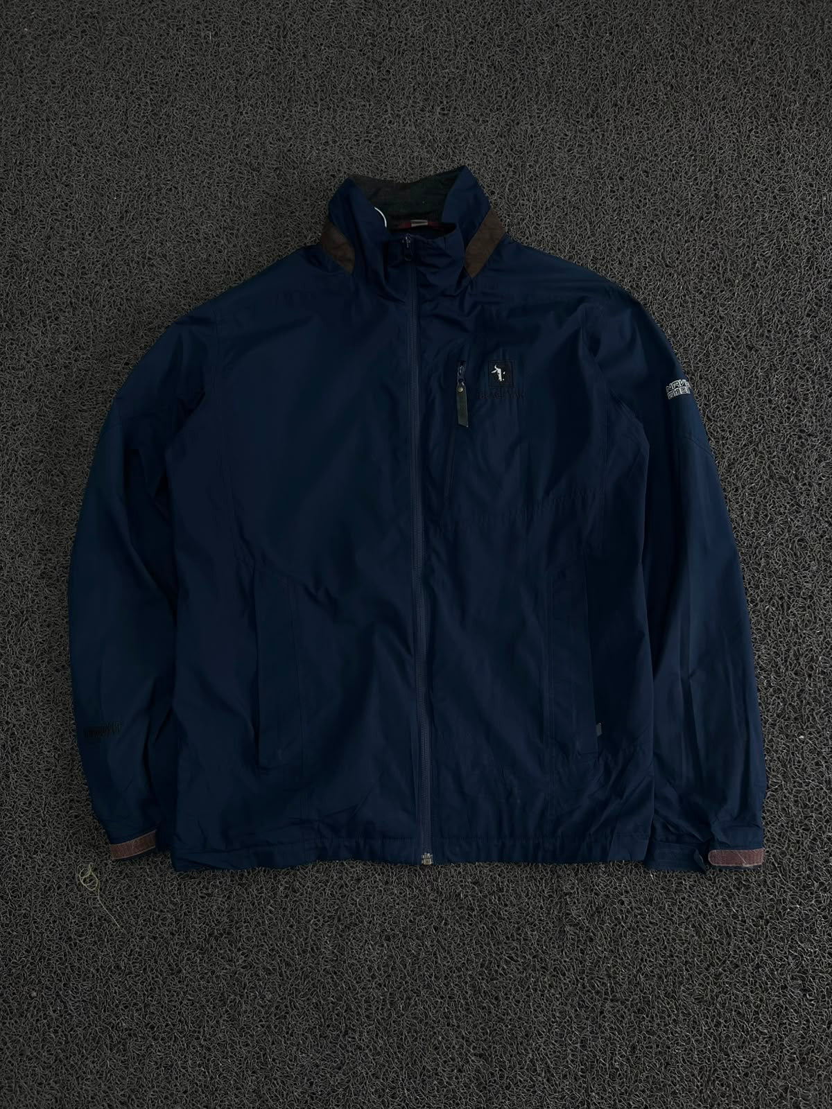 Navy Blue Outdoor Full-Zip Windbreaker Jacket