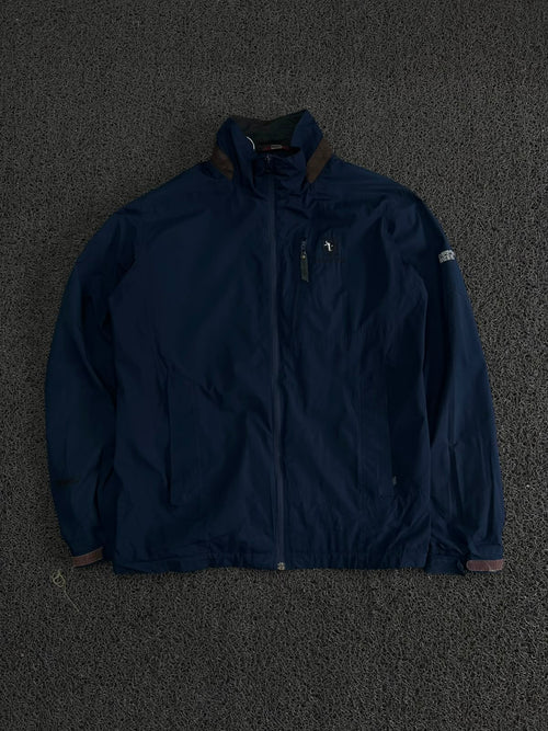 Navy Blue Outdoor Full-Zip Windbreaker Jacket