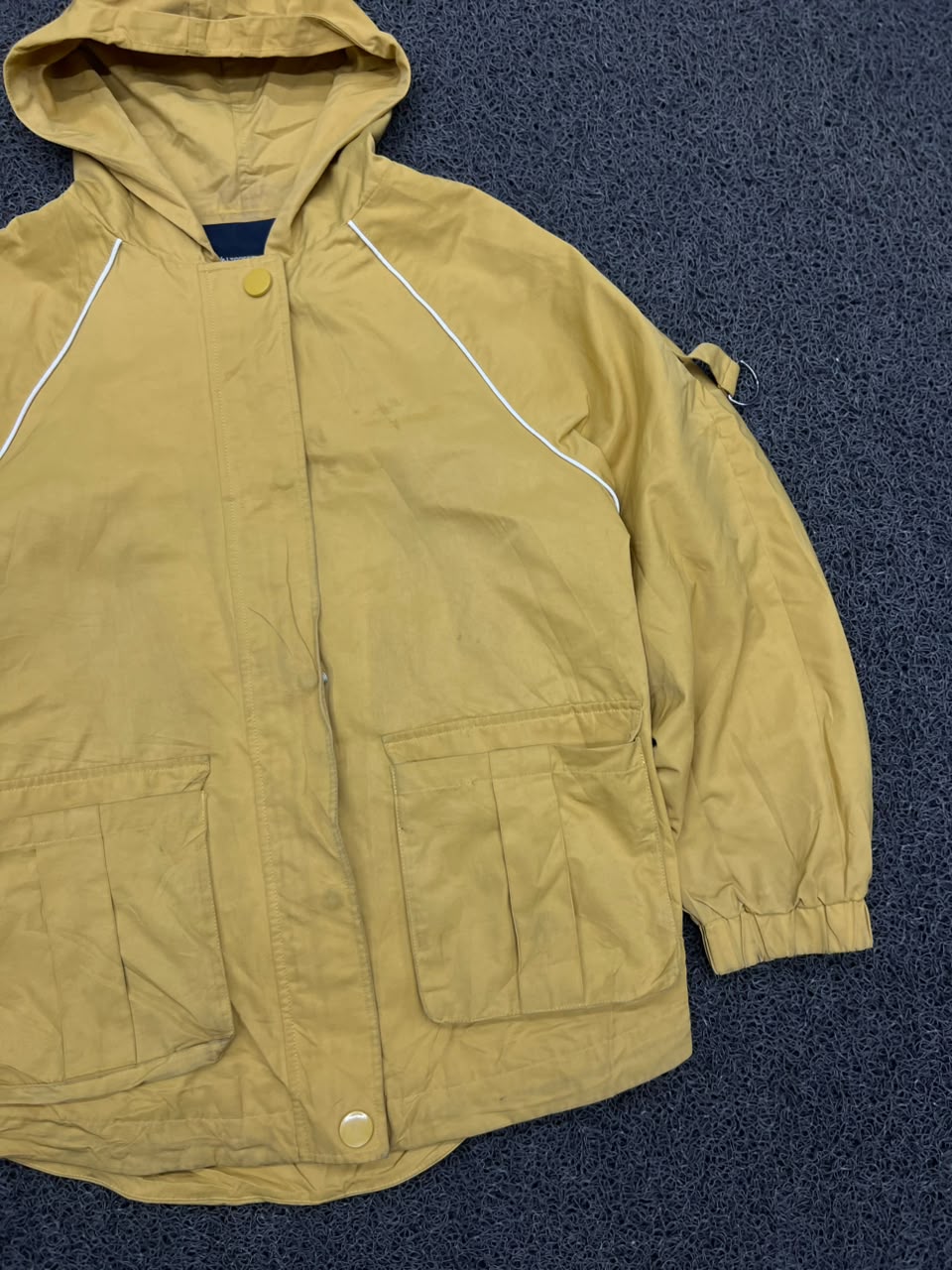 Vintage Yellow Hooded Utility Jacket