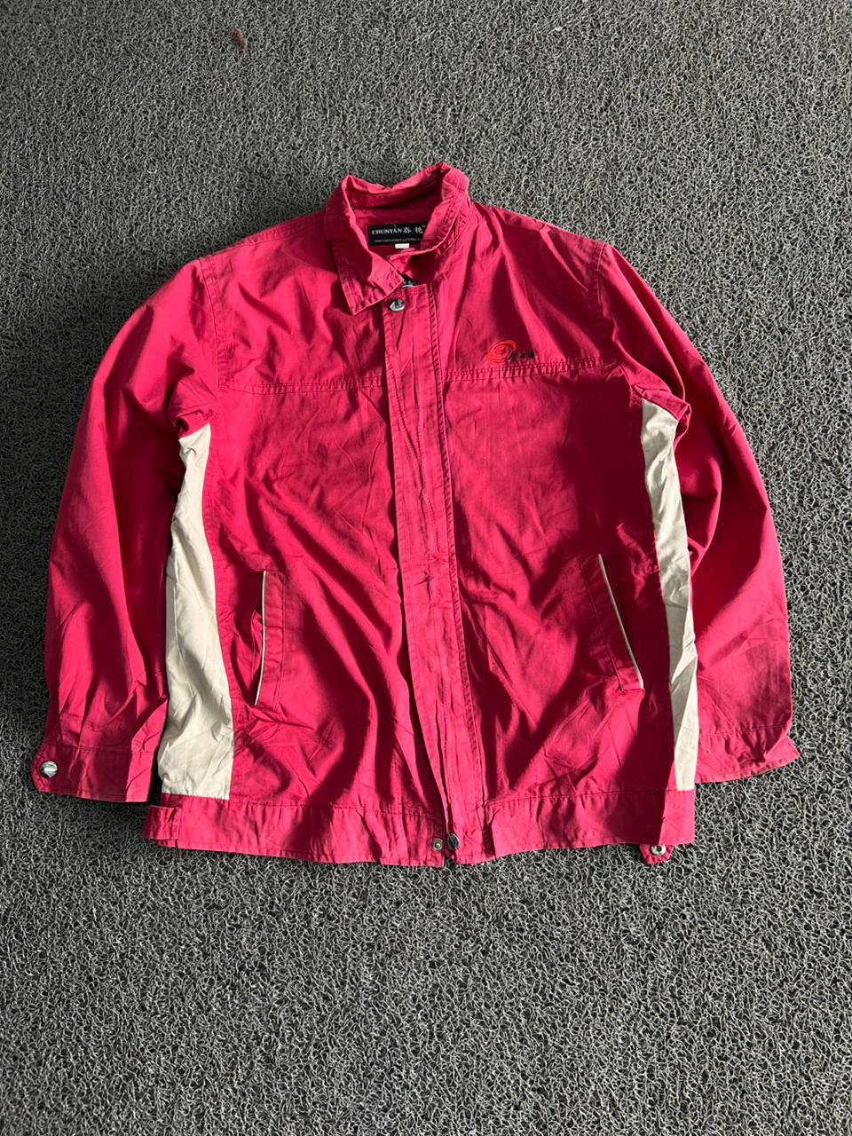 Vintage Christian Dior Sport Red & White Lightweight Zip Jacket – Men's Casual Windbreaker
