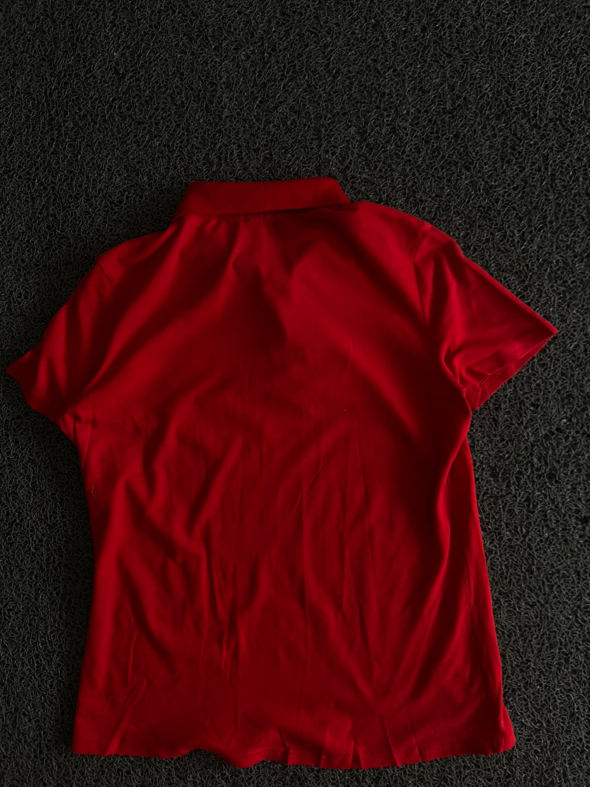 Men’s Red Solid Polo T-Shirt with Logo