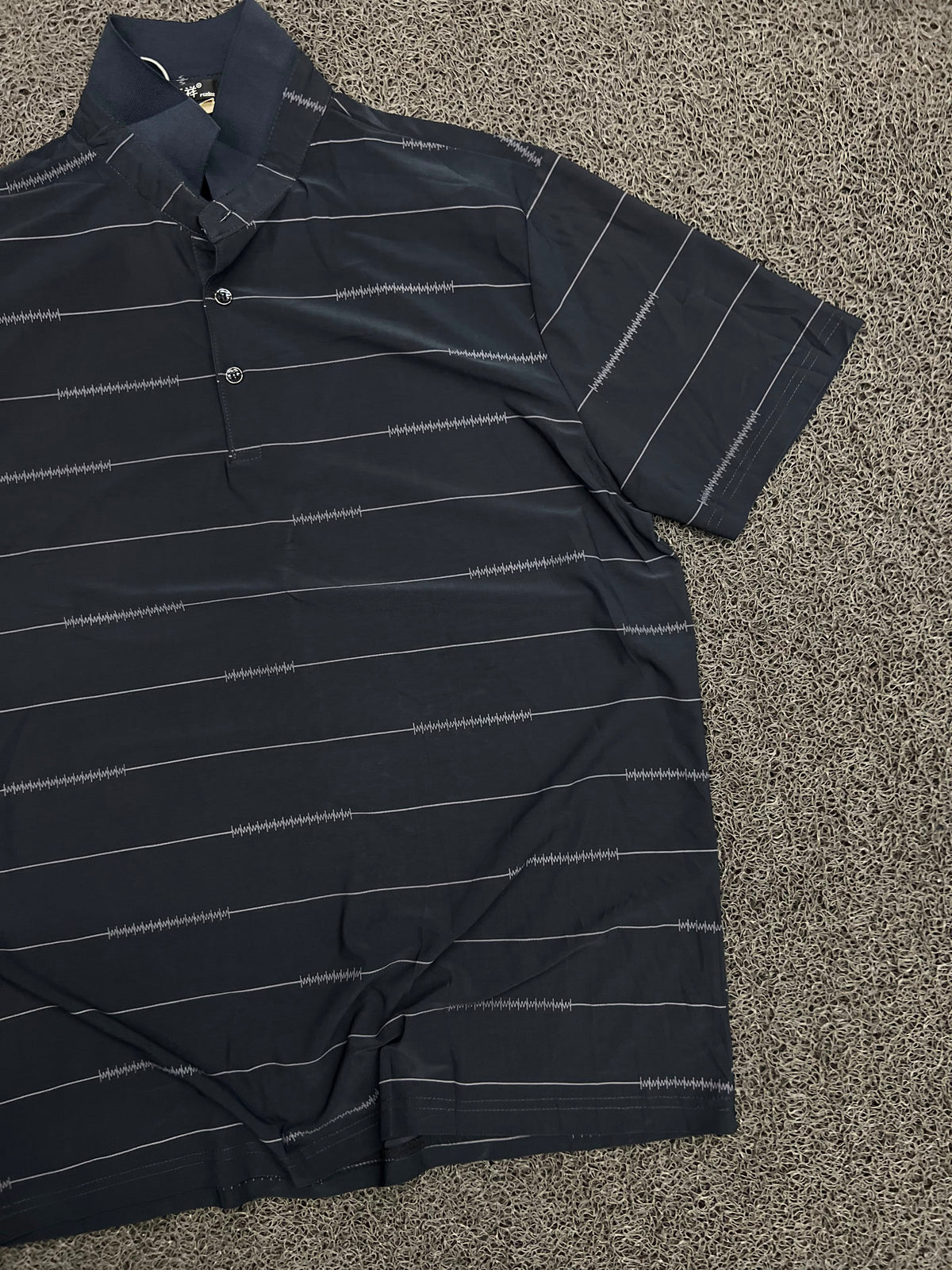 Vintage Striped Embroidered Polo T-Shirt
