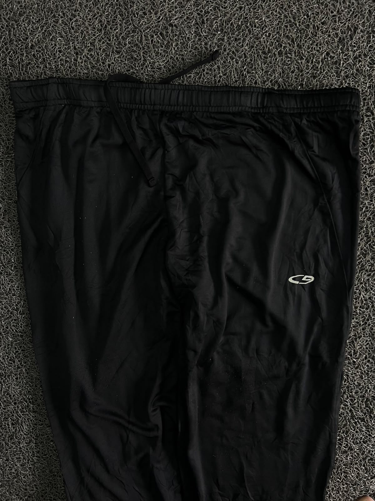 Black Track Pants with White Side Stripes & Logo – Thriftwear