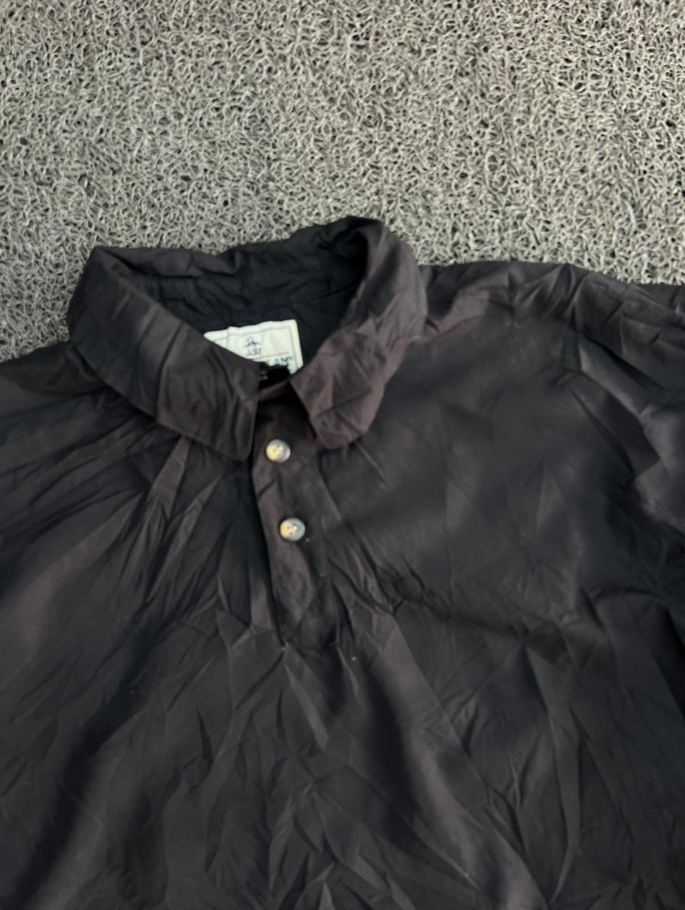 Thrifted Classic Black Lightweight Windbreaker Jacket