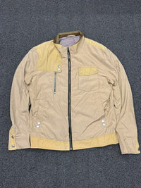 Beige Utility Zip-Up Casual Jacket – Men's Lightweight Stand Collar Jacket