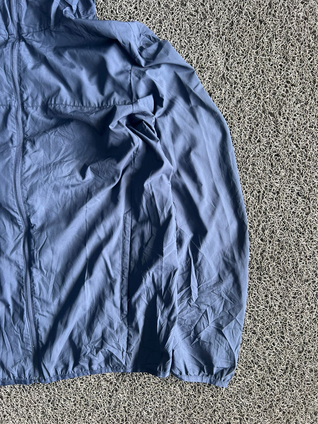 Vintage Blue Lightweight Hooded Windbreaker Jacket