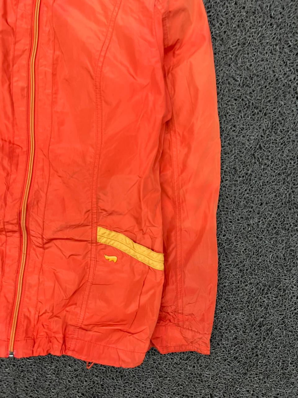 Lightweight Orange Hooded Windbreaker Jacket – Full Zip Casual Outdoor Coat