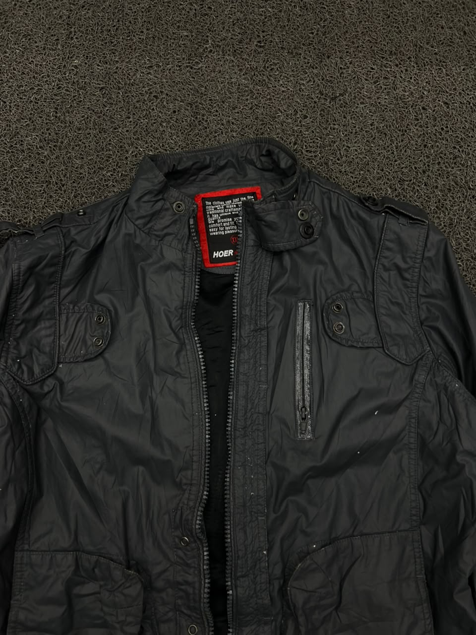 HOER Utility Field Jacket – ⚠️ No Front Zip | Multi-Pocket Casual Outerwear
