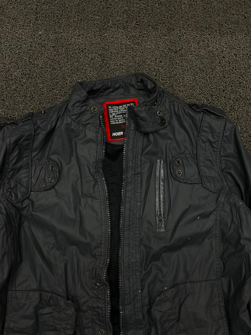 HOER Utility Field Jacket – ⚠️ No Front Zip | Multi-Pocket Casual Outerwear