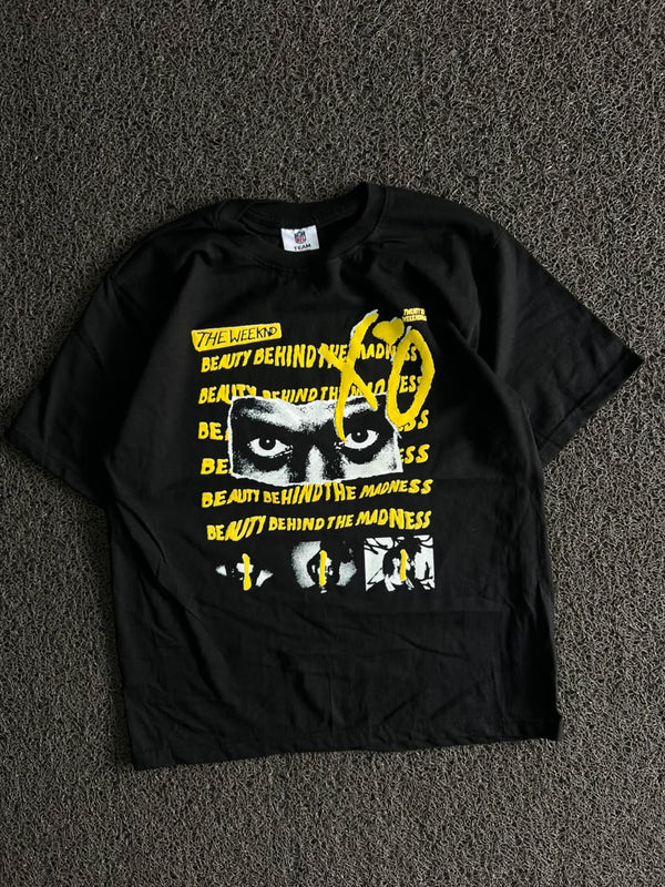 Black The Weeknd Graphic Print T-Shirt – Beauty Behind the Madness Design