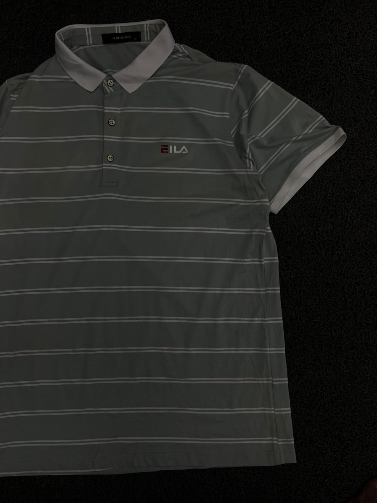 Striped Polo T-Shirt with Contrast Collar & Chest Logo – Short Sleeve