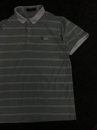 Striped Polo T-Shirt with Contrast Collar & Chest Logo – Short Sleeve