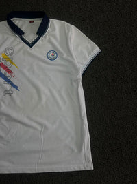 Sports Graphic Print Polo T-Shirt with Navy Collar