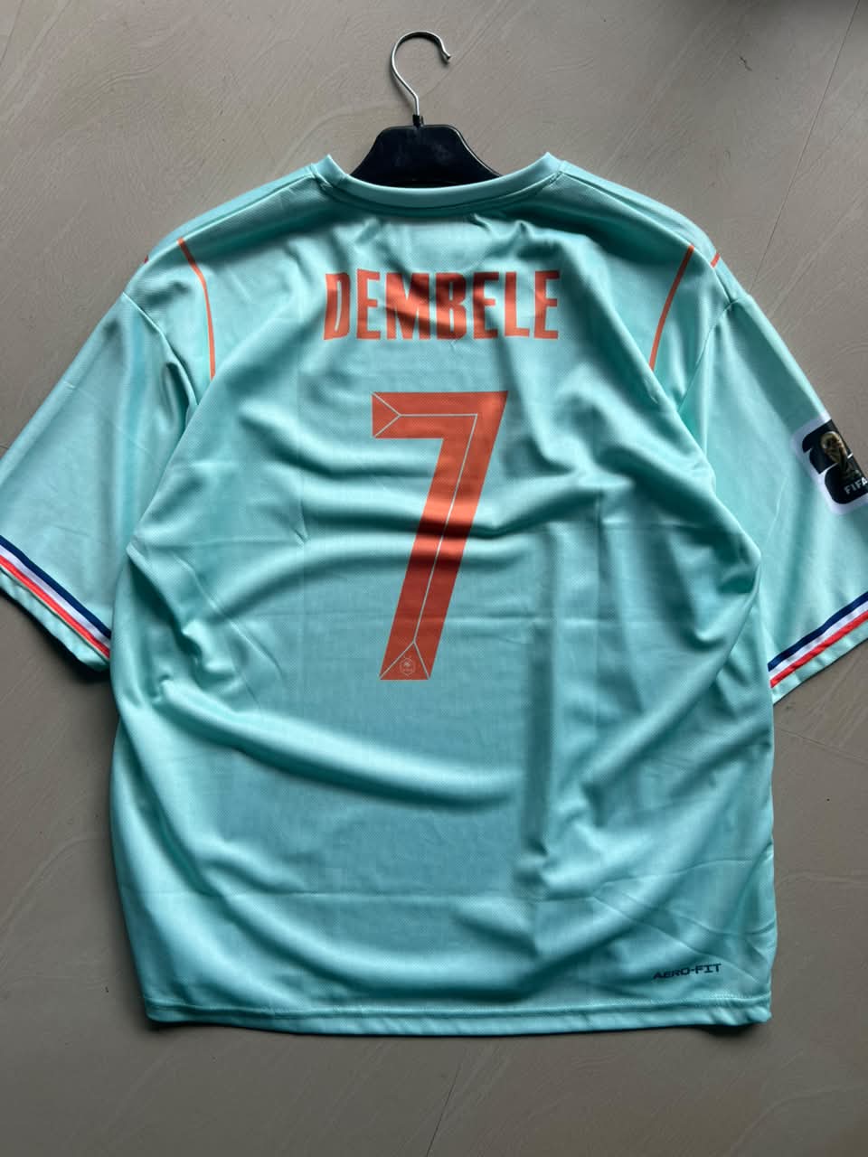 Dembélé #7 Mint Green Away Football Jersey – Aero-Fit Fan Edition