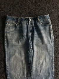 Vintage Washed Blue Denim| Raw Hem | Y2K Casual Style