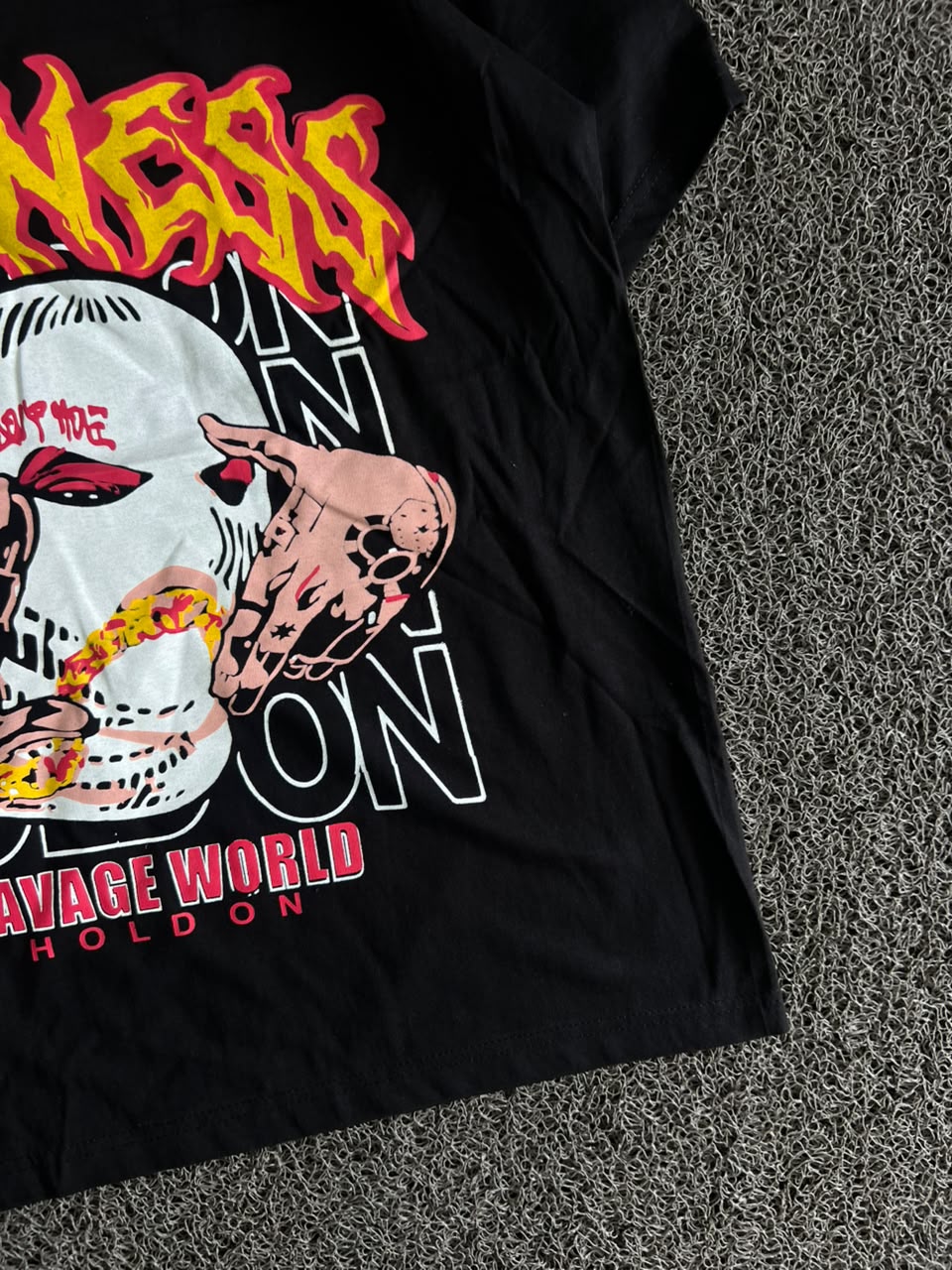 Madness Horror Graphic Oversized Black T-Shirt