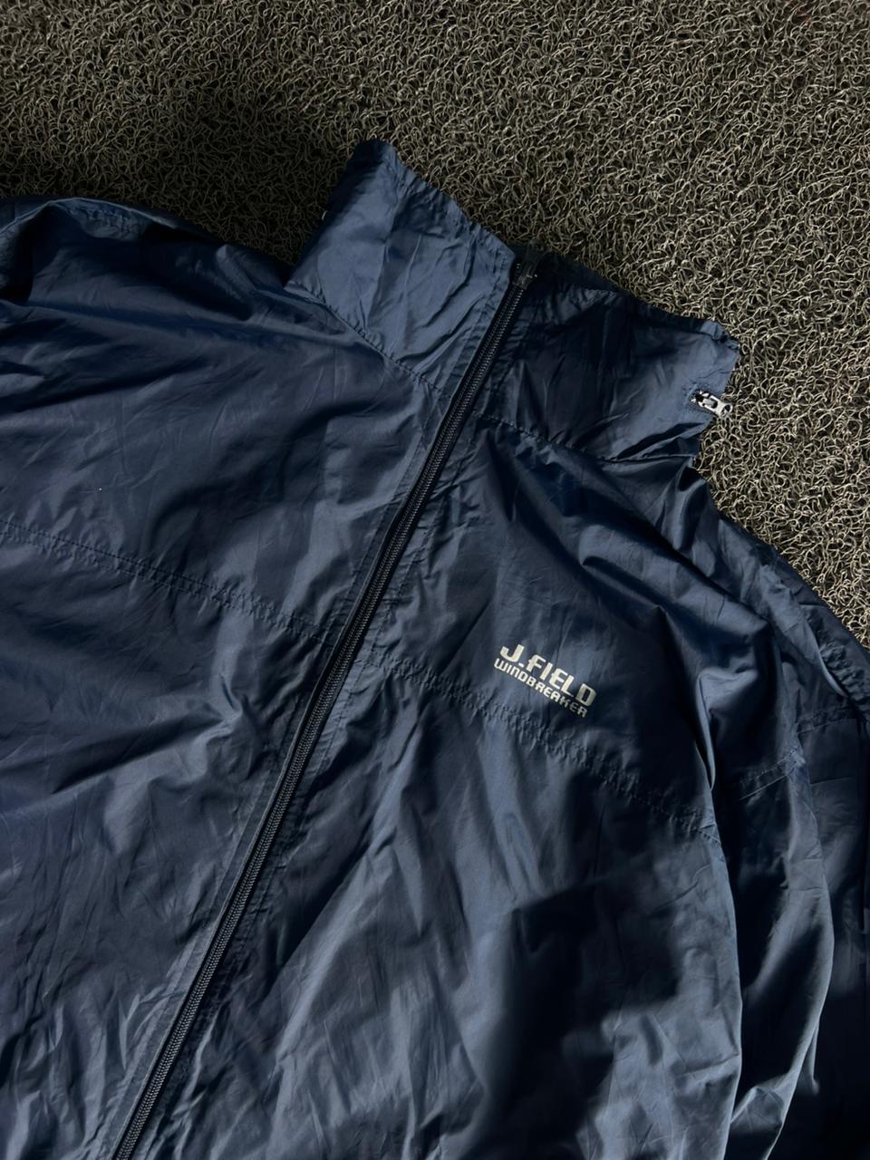 J.FIELD Navy Lightweight Windbreaker Jacket – Full Zip Packable Outerwear